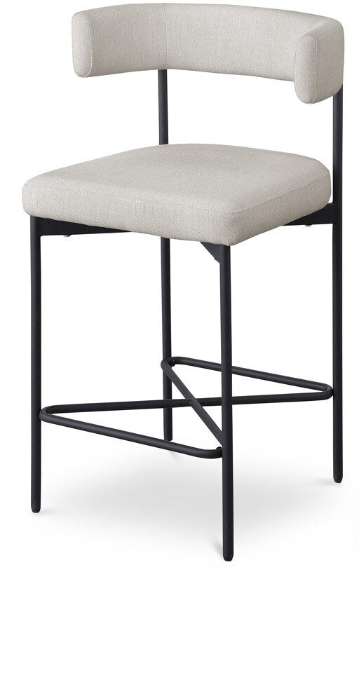 Meridian Furniture - Rivage Beige Durable Linen Textured Fabric Stool (Set of 2) - 929Beige-C veiw 1