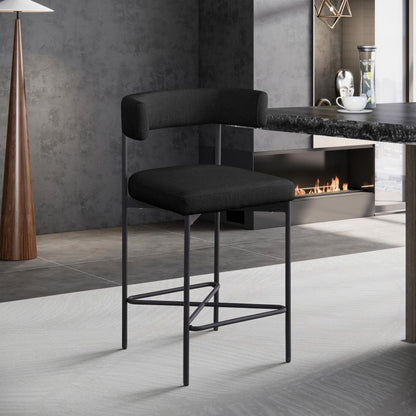 Meridian Furniture - Rivage Black Durable Linen Textured Fabric Stool (Set of 2) - 929Black-C veiw 8