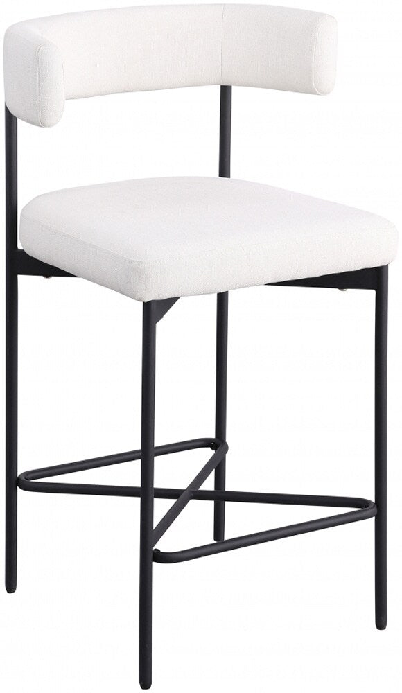 Meridian Furniture - Rivage Cream Durable Linen Textured Fabric Stool (Set of 2) - 929Cream-C veiw 1