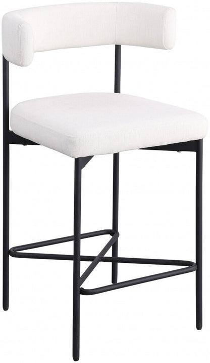 Meridian Furniture - Rivage Cream Durable Linen Textured Fabric Stool (Set of 2) - 929Cream-C veiw 1