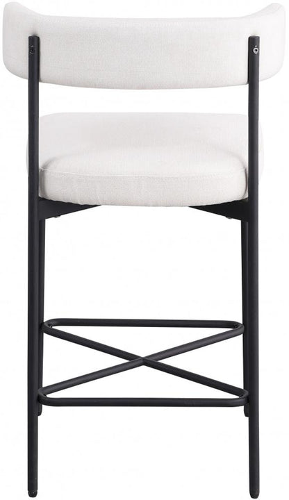 Meridian Furniture - Rivage Cream Durable Linen Textured Fabric Stool (Set of 2) - 929Cream-C veiw 2