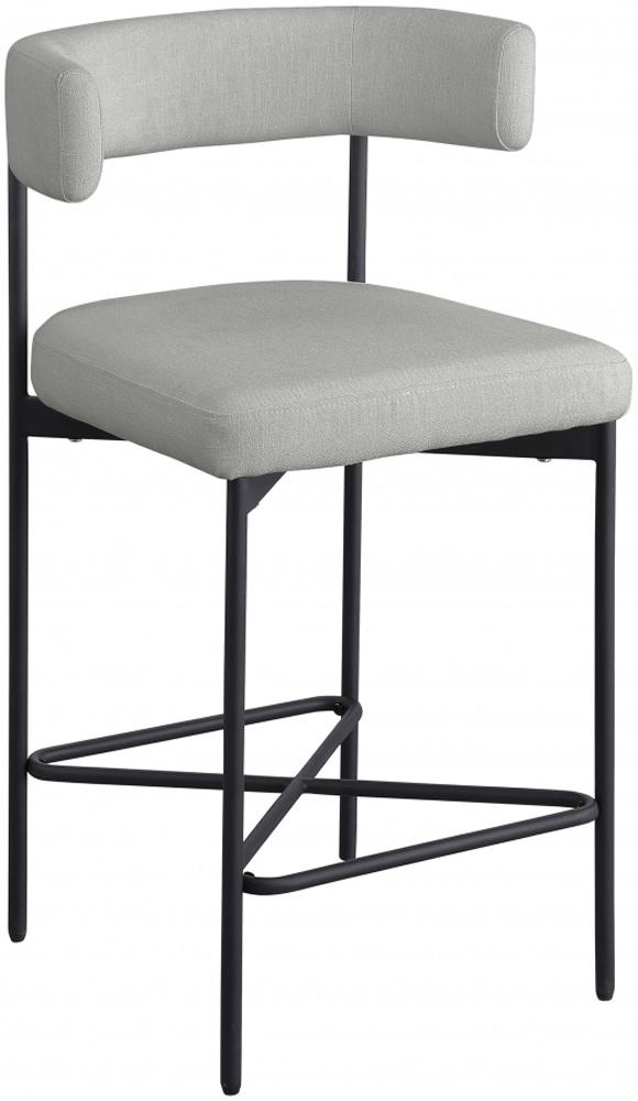 Meridian Furniture - Rivage Light Grey Durable Linen Textured Fabric Stool (Set of 2) - 929Grey-C veiw 1