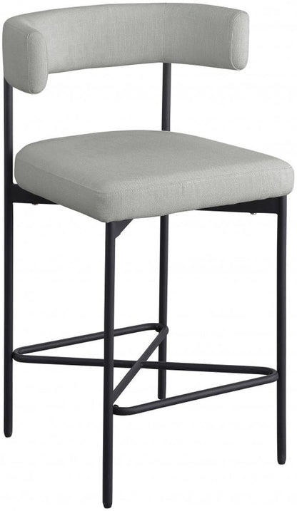 Meridian Furniture - Rivage Light Grey Durable Linen Textured Fabric Stool (Set of 2) - 929Grey-C veiw 1