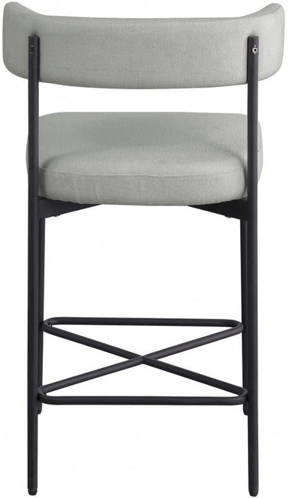 Meridian Furniture - Rivage Light Grey Durable Linen Textured Fabric Stool (Set of 2) - 929Grey-C veiw 2