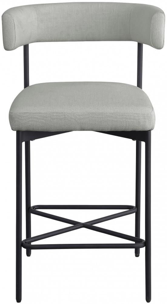 Meridian Furniture - Rivage Light Grey Durable Linen Textured Fabric Stool (Set of 2) - 929Grey-C veiw 3