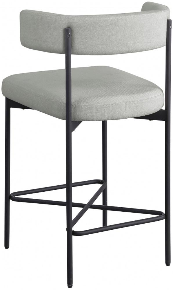 Meridian Furniture - Rivage Light Grey Durable Linen Textured Fabric Stool (Set of 2) - 929Grey-C veiw 5