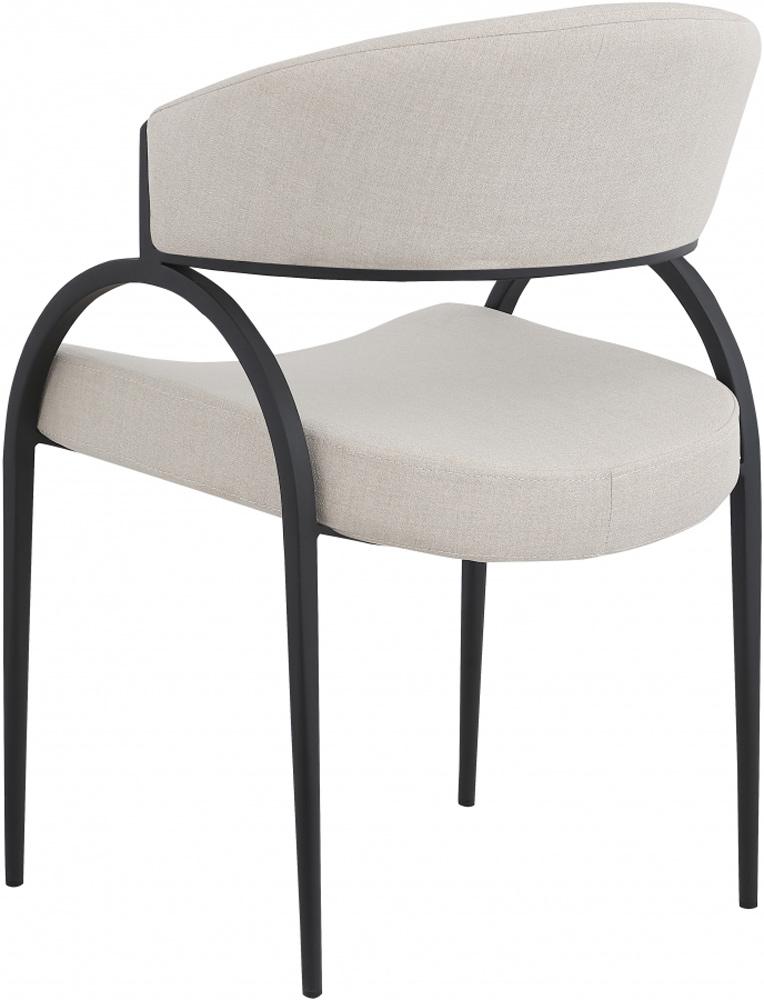 Meridian Furniture - Privet Beige Linen Textured Fabric Dining Chair (Set of 2) - 931Beige-C veiw 2