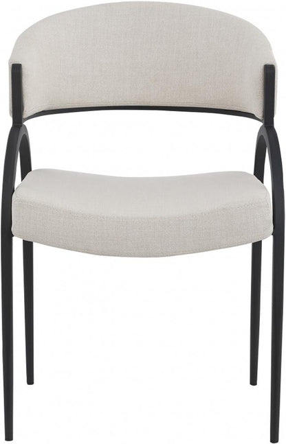 Meridian Furniture - Privet Beige Linen Textured Fabric Dining Chair (Set of 2) - 931Beige-C veiw 3