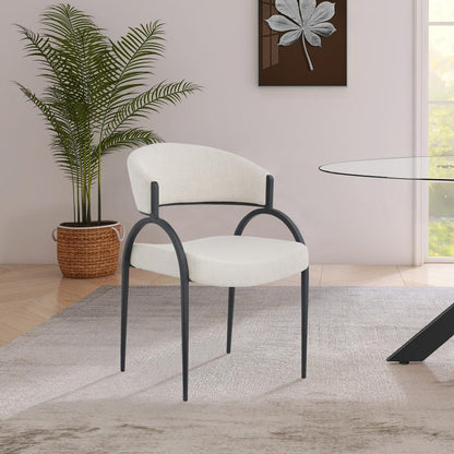 Meridian Furniture - Privet Beige Linen Textured Fabric Dining Chair (Set of 2) - 931Beige-C veiw 6