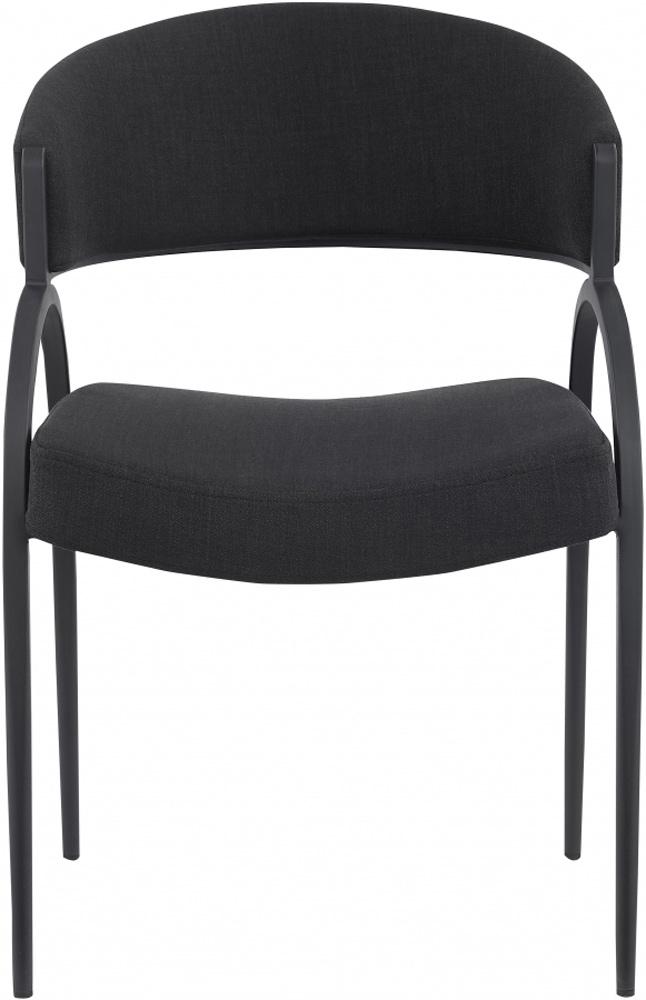 Meridian Furniture - Privet Black Linen Textured Fabric Dining Chair (Set of 2) - 931Black-C veiw 3