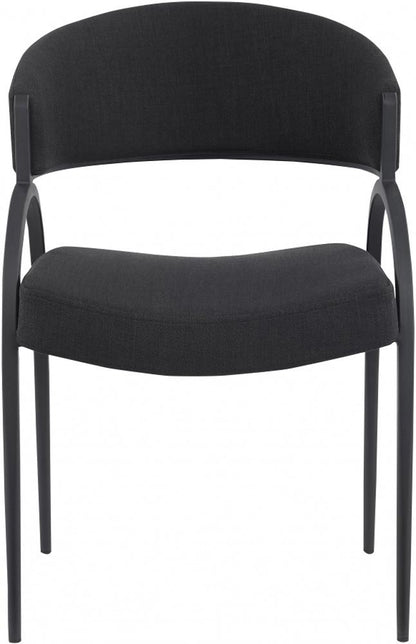 Meridian Furniture - Privet Black Linen Textured Fabric Dining Chair (Set of 2) - 931Black-C veiw 3