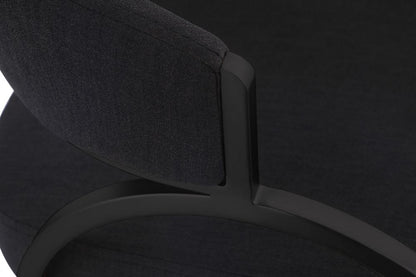 Meridian Furniture - Privet Black Linen Textured Fabric Dining Chair (Set of 2) - 931Black-C veiw 4