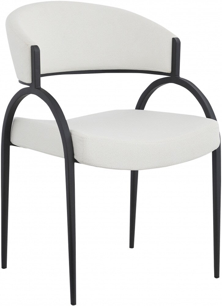 Meridian Furniture - Privet Cream Linen Textured Fabric Dining Chair (Set of 2) - 931Cream-C veiw 1