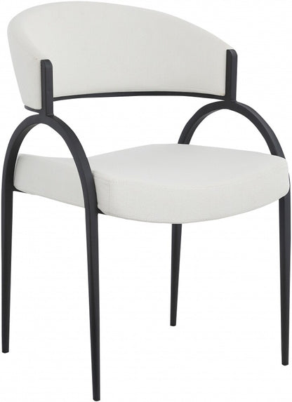 Meridian Furniture - Privet Cream Linen Textured Fabric Dining Chair (Set of 2) - 931Cream-C veiw 1