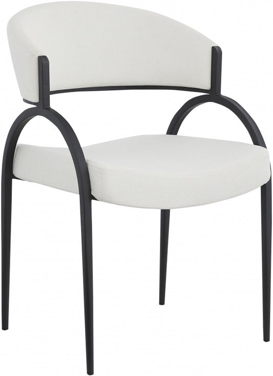 Meridian Furniture - Privet Cream Linen Textured Fabric Dining Chair (Set of 2) - 931Cream-C veiw 1
