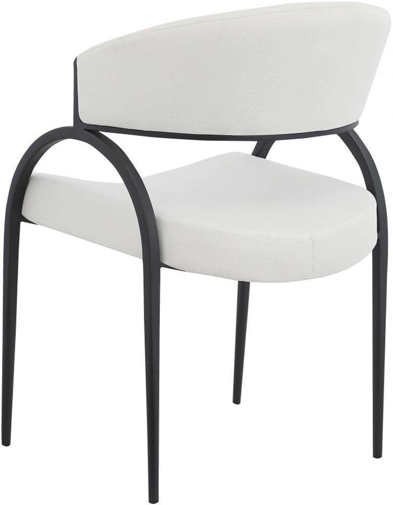 Meridian Furniture - Privet Cream Linen Textured Fabric Dining Chair (Set of 2) - 931Cream-C veiw 2