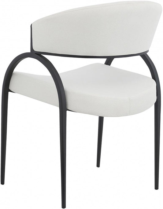 Meridian Furniture - Privet Cream Linen Textured Fabric Dining Chair (Set of 2) - 931Cream-C veiw 2