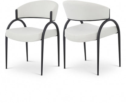 Meridian Furniture - Privet Cream Linen Textured Fabric Dining Chair (Set of 2) - 931Cream-C veiw 4