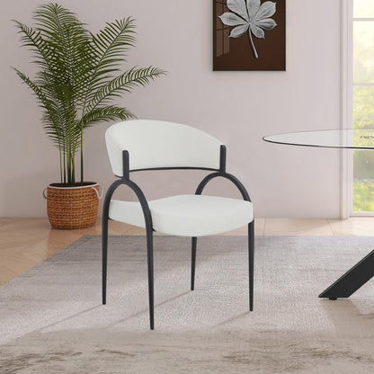 Meridian Furniture - Privet Cream Linen Textured Fabric Dining Chair (Set of 2) - 931Cream-C veiw 5