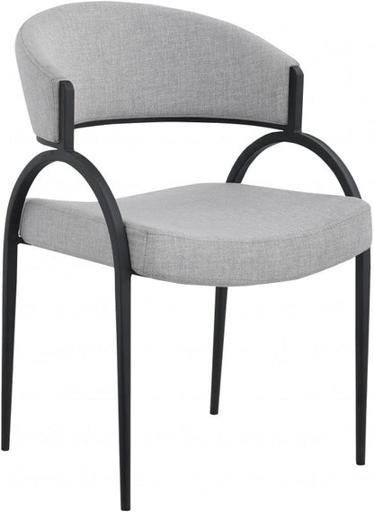 Meridian Furniture - Privet Grey Linen Textured Fabric Dining Chair (Set of 2) - 931Grey-C veiw 1