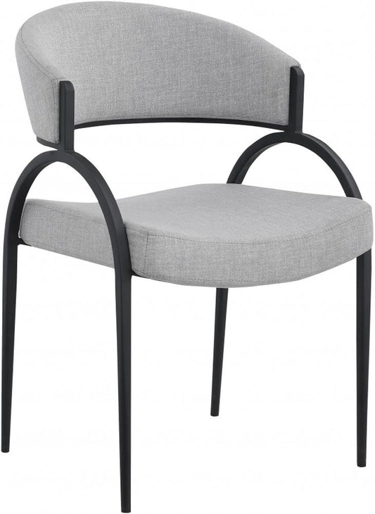Meridian Furniture - Privet Grey Linen Textured Fabric Dining Chair (Set of 2) - 931Grey-C veiw 1