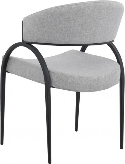Meridian Furniture - Privet Grey Linen Textured Fabric Dining Chair (Set of 2) - 931Grey-C veiw 2