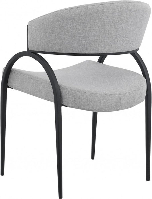 Meridian Furniture - Privet Grey Linen Textured Fabric Dining Chair (Set of 2) - 931Grey-C veiw 2