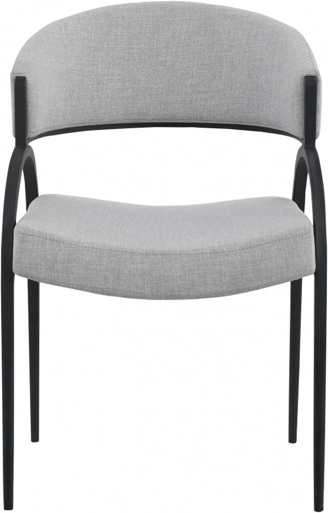 Meridian Furniture - Privet Grey Linen Textured Fabric Dining Chair (Set of 2) - 931Grey-C veiw 3