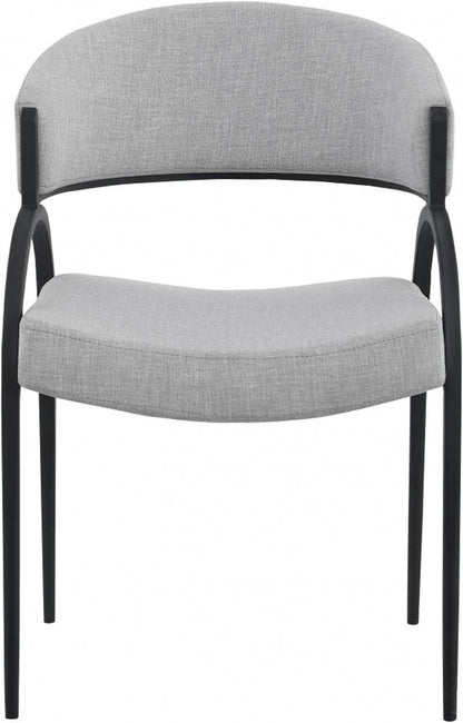 Meridian Furniture - Privet Grey Linen Textured Fabric Dining Chair (Set of 2) - 931Grey-C veiw 3