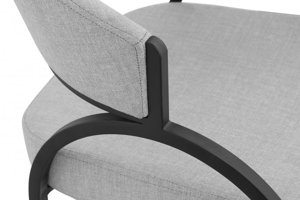 Meridian Furniture - Privet Grey Linen Textured Fabric Dining Chair (Set of 2) - 931Grey-C veiw 4