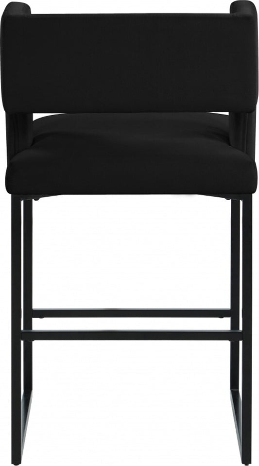 Meridian Furniture - Caleb Black Velvet Counter Stool (Set of 2) - 970Black-C veiw 2