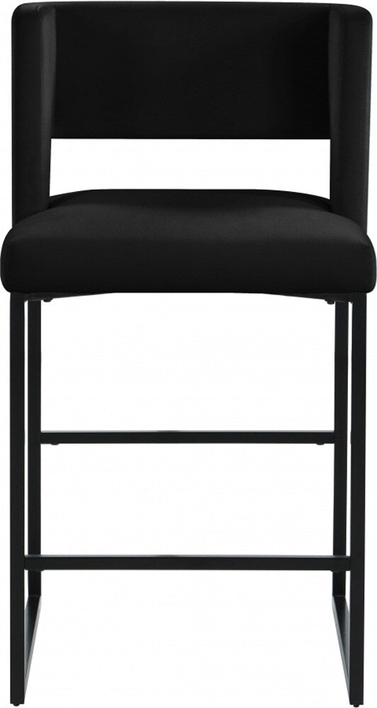 Meridian Furniture - Caleb Black Velvet Counter Stool (Set of 2) - 970Black-C veiw 4