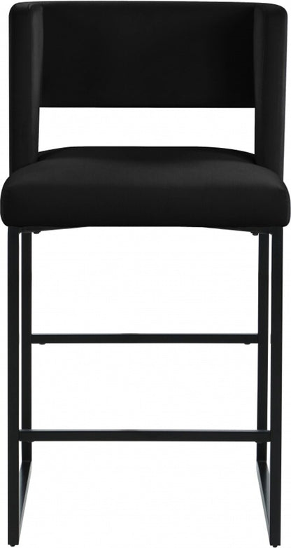 Meridian Furniture - Caleb Black Velvet Counter Stool (Set of 2) - 970Black-C veiw 4