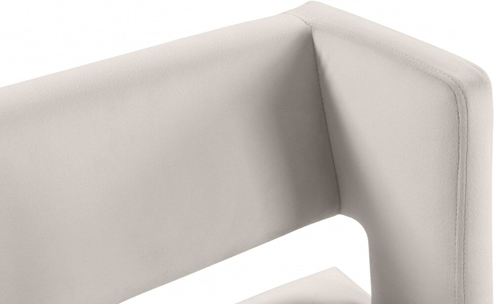 Meridian Furniture - Caleb Cream Velvet Counter Stool (Set of 2) - 970Cream-C veiw 5