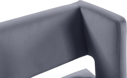 Meridian Furniture - Caleb Grey Velvet Counter Stool (Set of 2) - 970Grey-C veiw 5