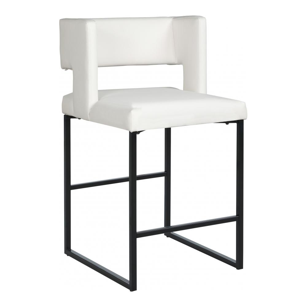 Meridian Furniture - Caleb White Vegan Leather Counter Stool (Set of 2) - 970White-C veiw 1