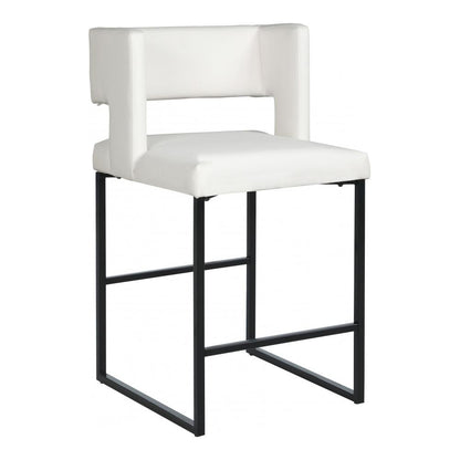 Meridian Furniture - Caleb White Vegan Leather Counter Stool (Set of 2) - 970White-C veiw 1