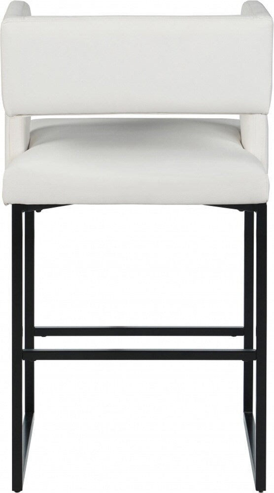 Meridian Furniture - Caleb White Vegan Leather Counter Stool (Set of 2) - 970White-C veiw 2
