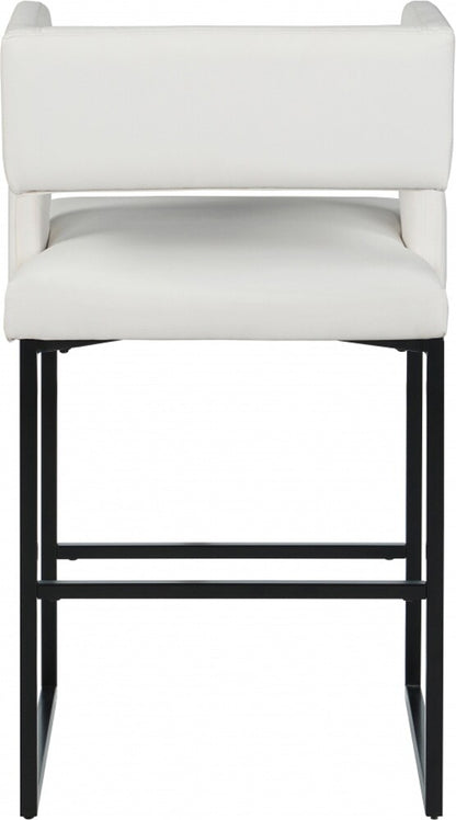 Meridian Furniture - Caleb White Vegan Leather Counter Stool (Set of 2) - 970White-C veiw 2