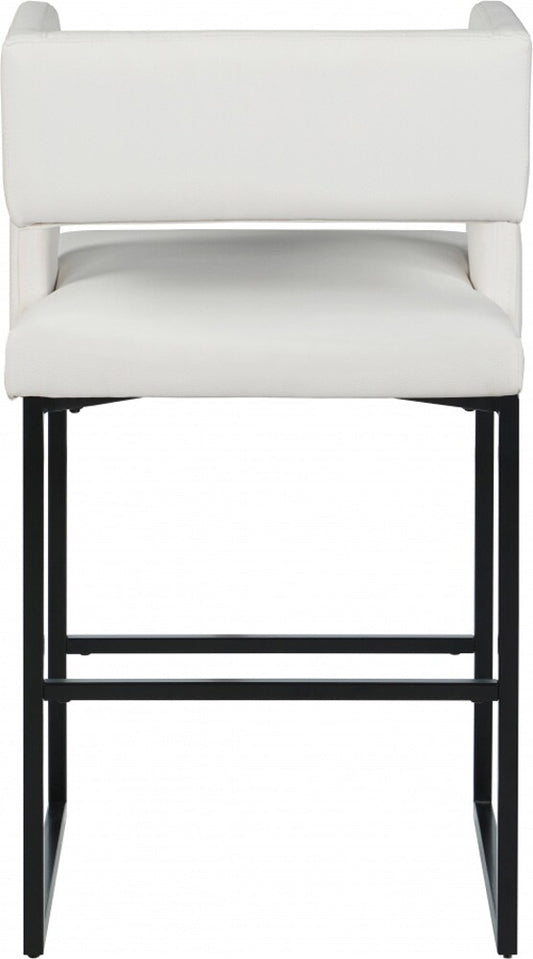 Meridian Furniture - Caleb White Vegan Leather Counter Stool (Set of 2) - 970White-C veiw 2