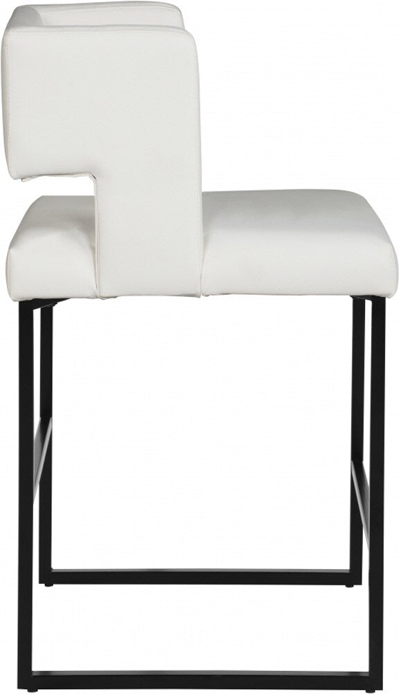 Meridian Furniture - Caleb White Vegan Leather Counter Stool (Set of 2) - 970White-C veiw 3