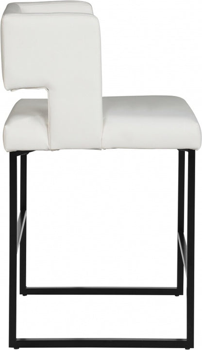 Meridian Furniture - Caleb White Vegan Leather Counter Stool (Set of 2) - 970White-C veiw 3