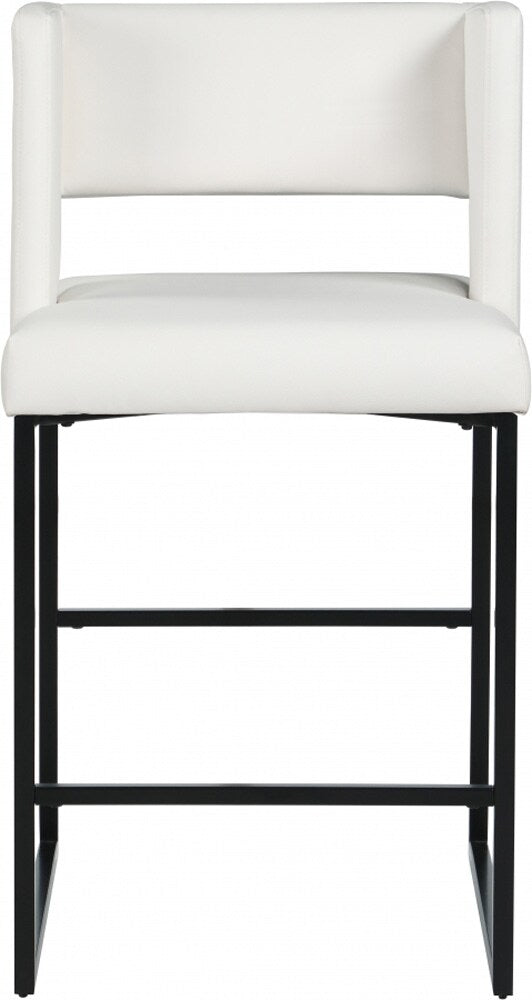 Meridian Furniture - Caleb White Vegan Leather Counter Stool (Set of 2) - 970White-C veiw 4