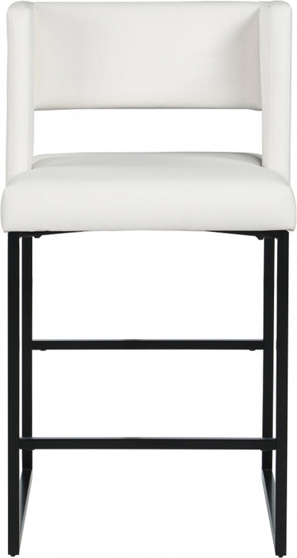 Meridian Furniture - Caleb White Vegan Leather Counter Stool (Set of 2) - 970White-C veiw 4