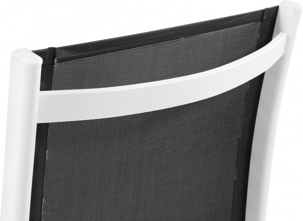 Meridian Furniture - Nizuc Black Mesh Water Resistant Fabric Outdoor Patio Aluminum Mesh Dining Chair (Set of 2) - 368Black-C veiw 5