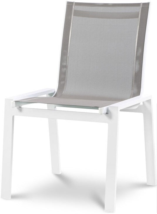 Meridian Furniture - Nizuc Grey Mesh Water Resistant Fabric Outdoor Patio Aluminum Mesh Dining Chair (Set of 2) - 368Grey-C veiw 1