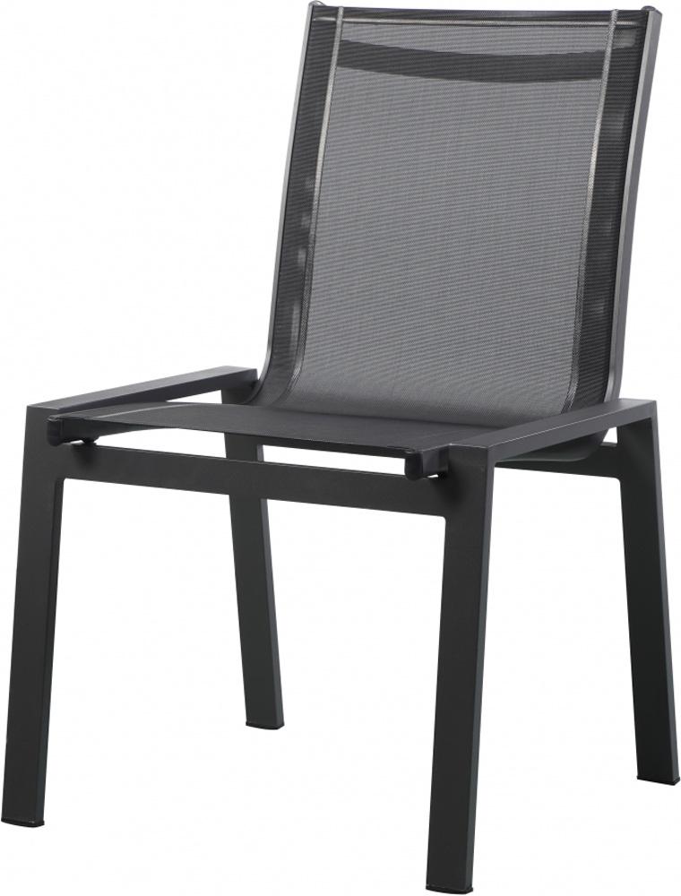 Meridian Furniture - Nizuc Black Mesh Water Resistant Fabric Outdoor Patio Aluminum Mesh Dining Chair (Set of 2) - 369Black-C veiw 1