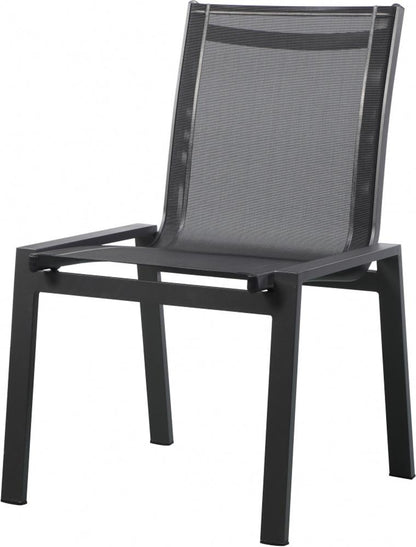 Meridian Furniture - Nizuc Black Mesh Water Resistant Fabric Outdoor Patio Aluminum Mesh Dining Chair (Set of 2) - 369Black-C veiw 1