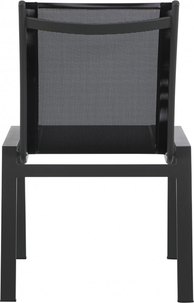 Meridian Furniture - Nizuc Black Mesh Water Resistant Fabric Outdoor Patio Aluminum Mesh Dining Chair (Set of 2) - 369Black-C veiw 2