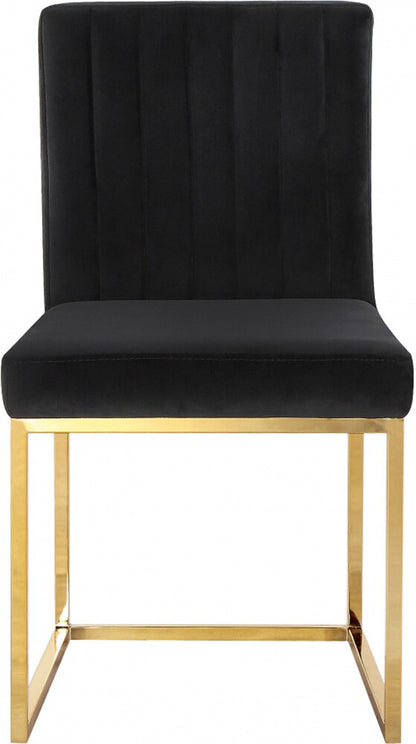 Meridian Furniture - Giselle Black Velvet Dining Chair (Set of 2) - 778Black-C veiw 3